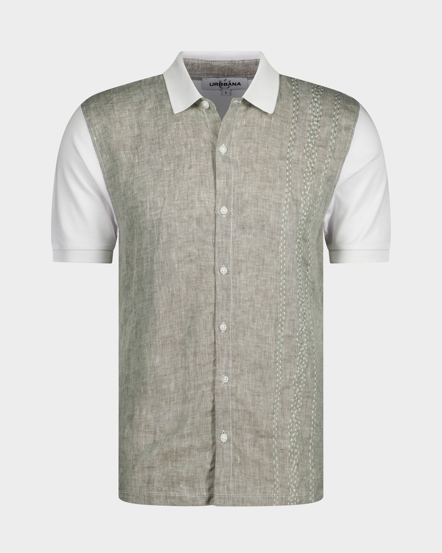 The Florence Cotton/Linen Polo - Green