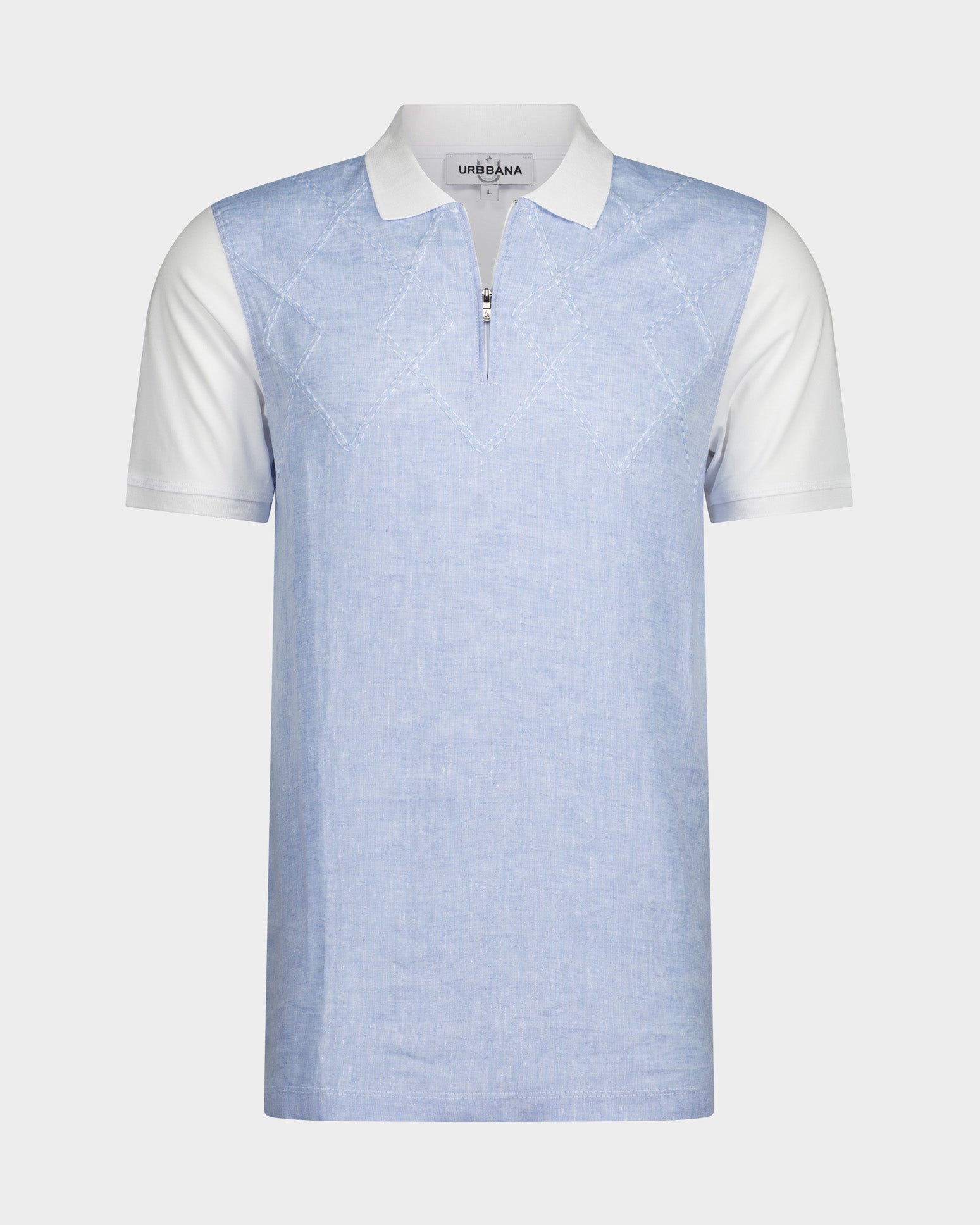 The Milano Cotton/Linen Polo - Sky Blue