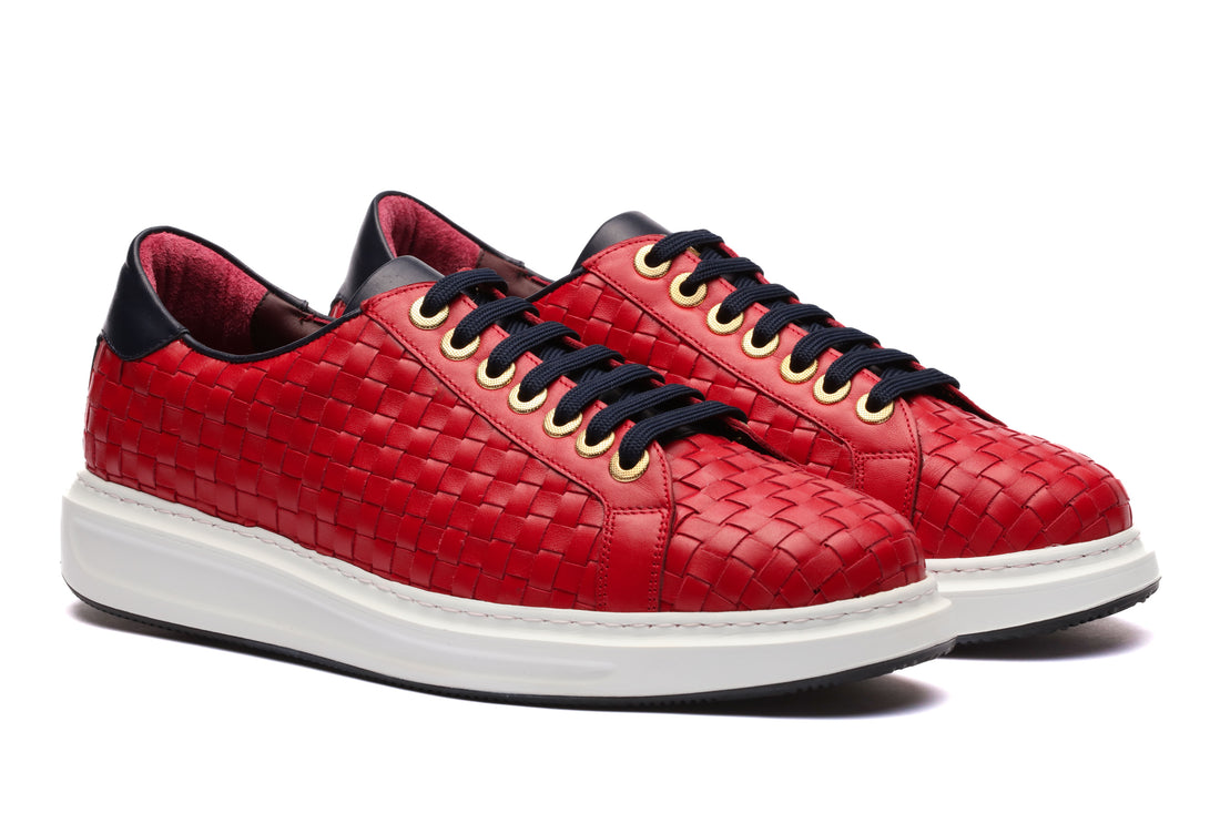 Danilo Braided Sneakers - Red &amp; Navy