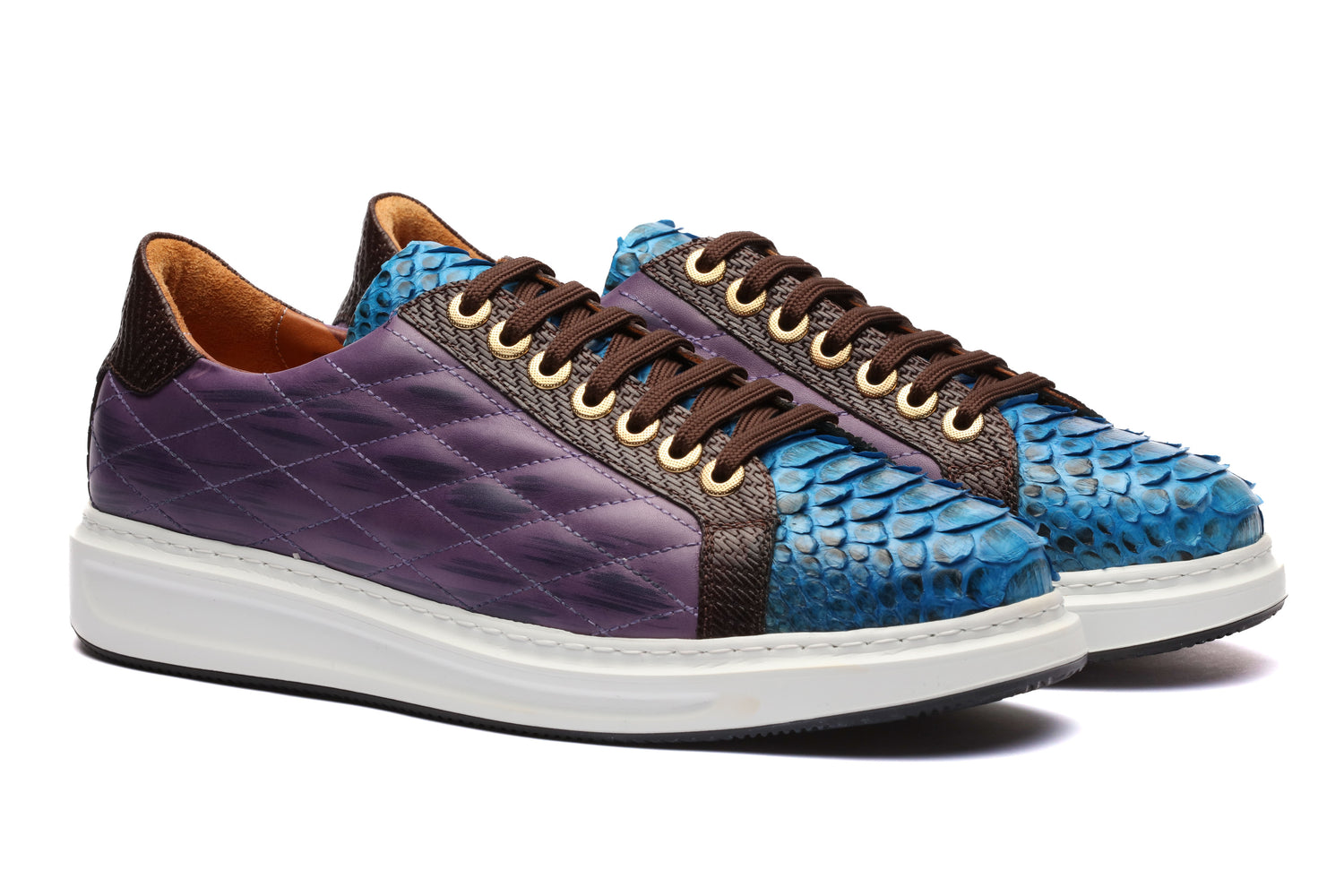 The Danilo Python Sneakers - Purple &amp; Aqua Blue