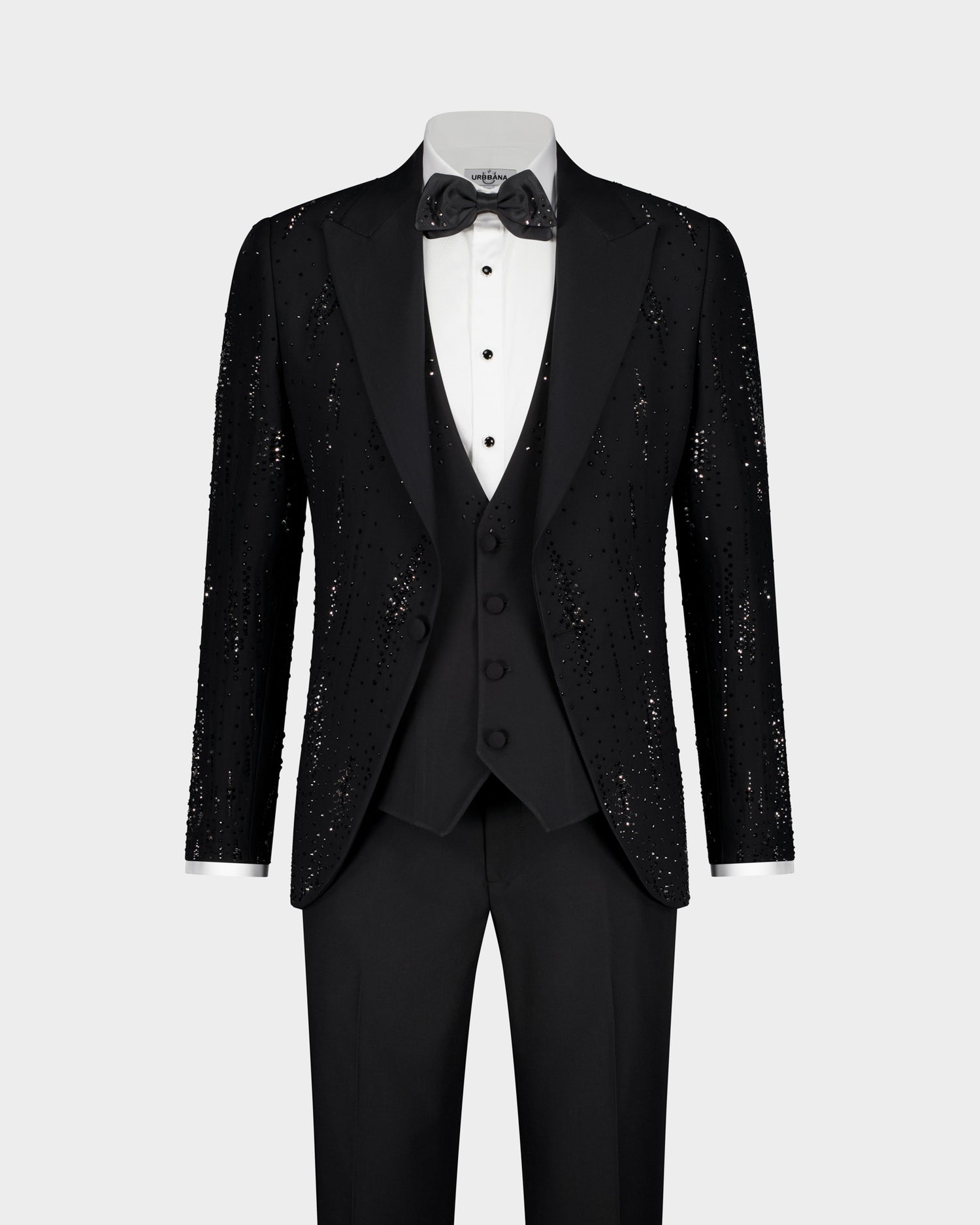 The Roc Meteor Rain Ceremonial 3pc Suit - Black/Silver beaded