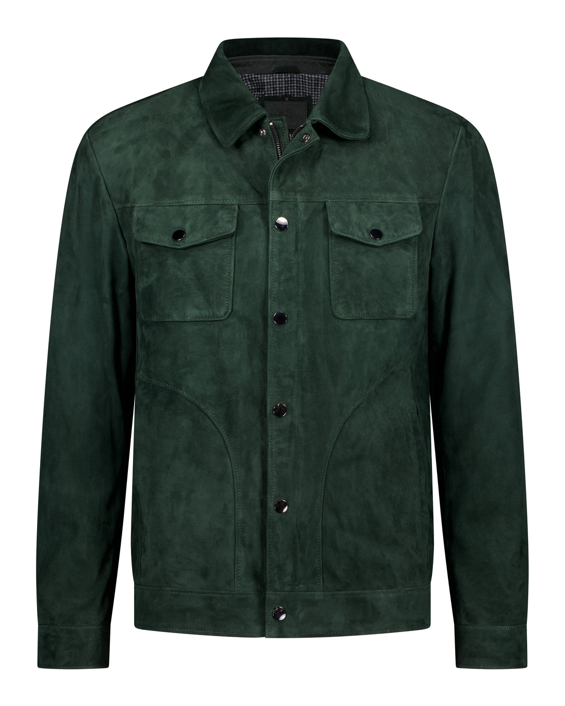 Trucker Suede Leather Jacket - Emerald Green