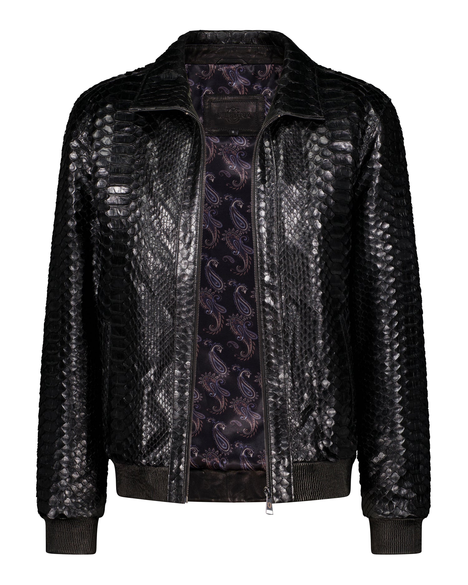 Python Leather Jacket - Black - Leather Jacket by Urbbana