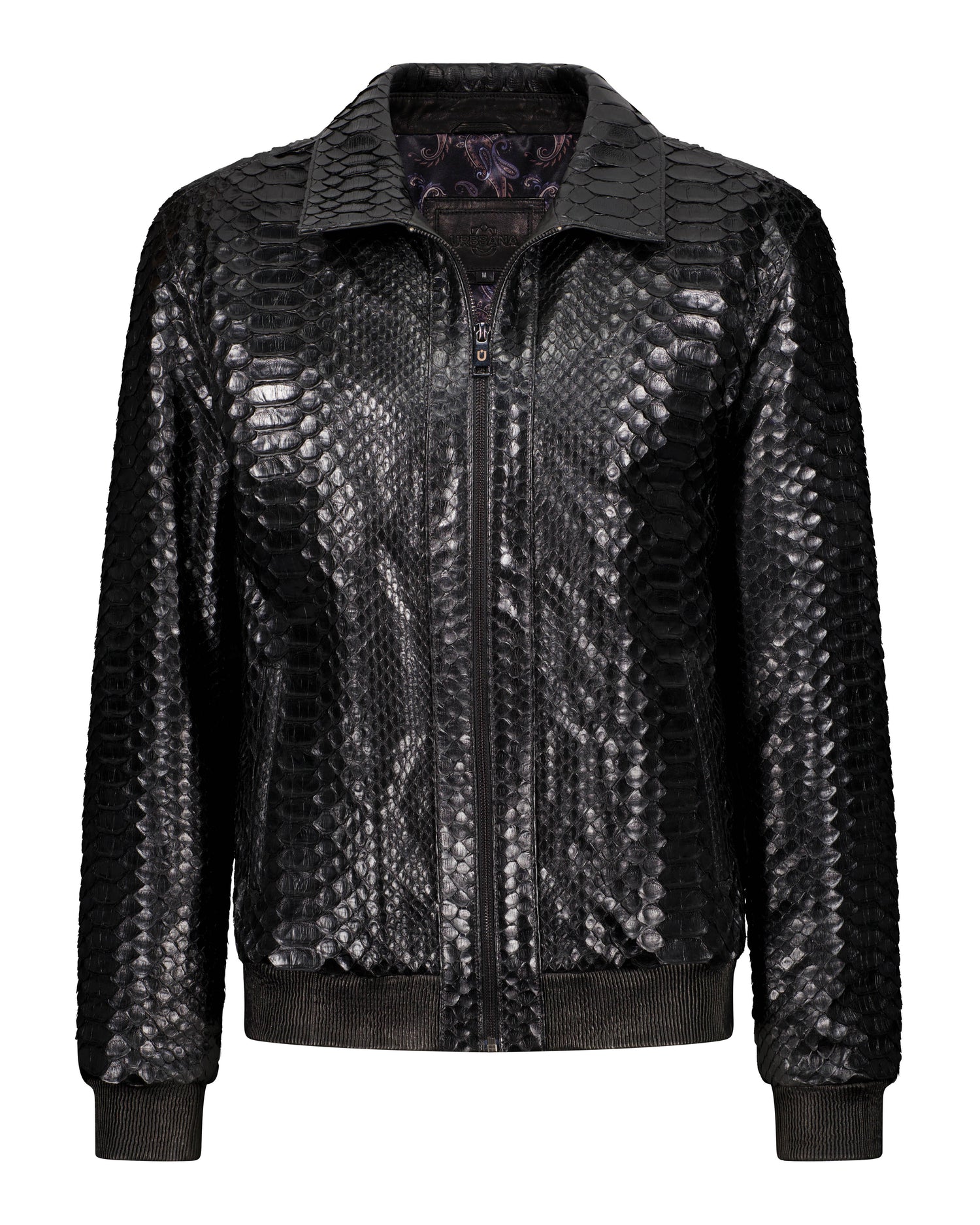 Python Leather Jacket - Black - Leather Jacket by Urbbana