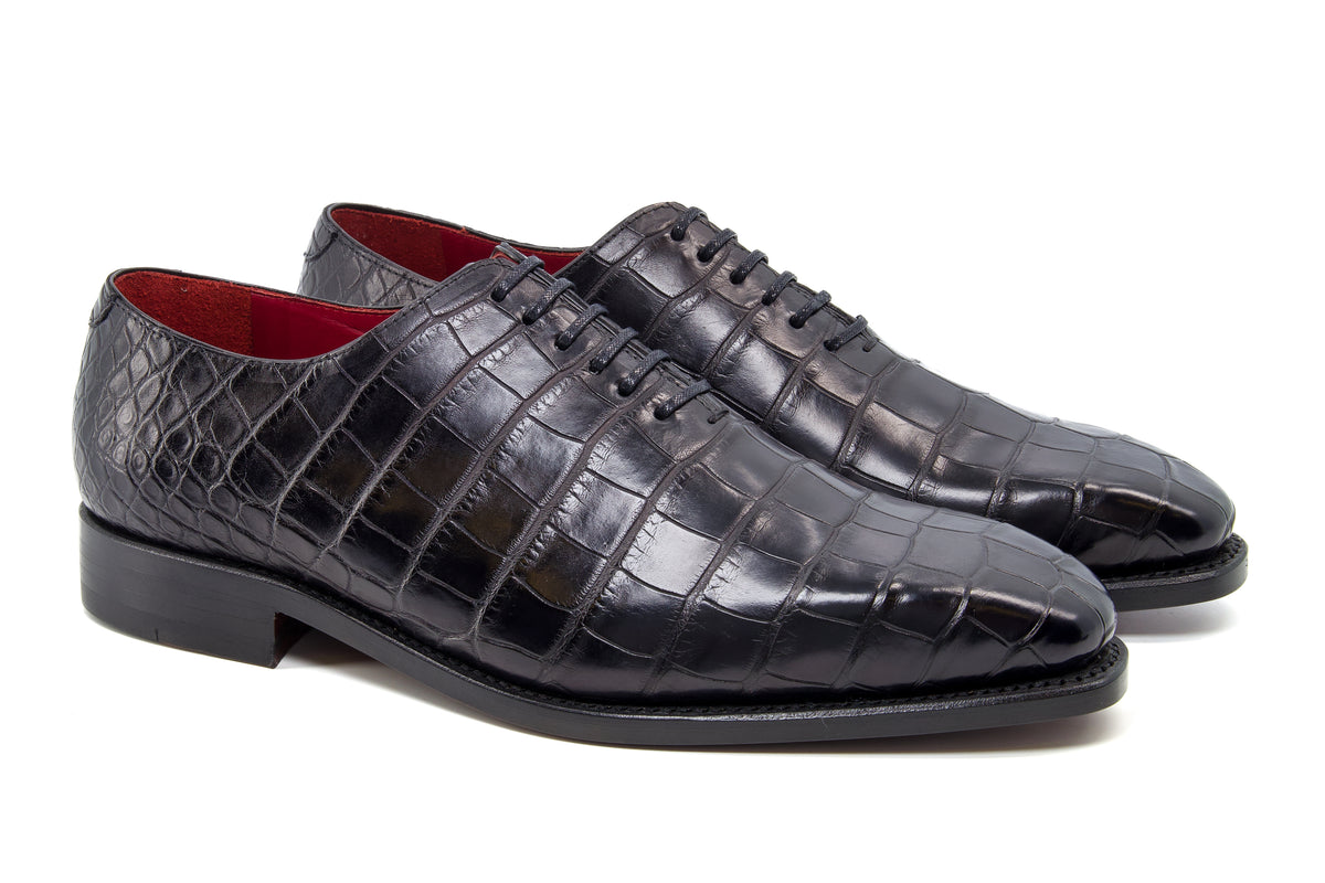 Alligator - Wholecut Derby - Shoes by Urbbana - Premium Quality 