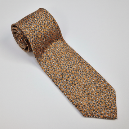 The Napoli Tie - silk tie laid flat on light grey background