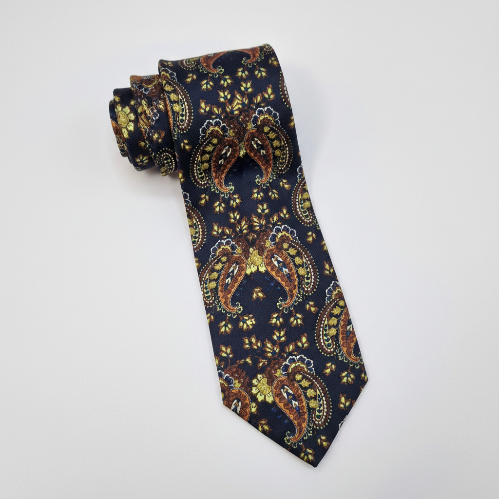The Verona Tie - silk tie laid flat on light grey background