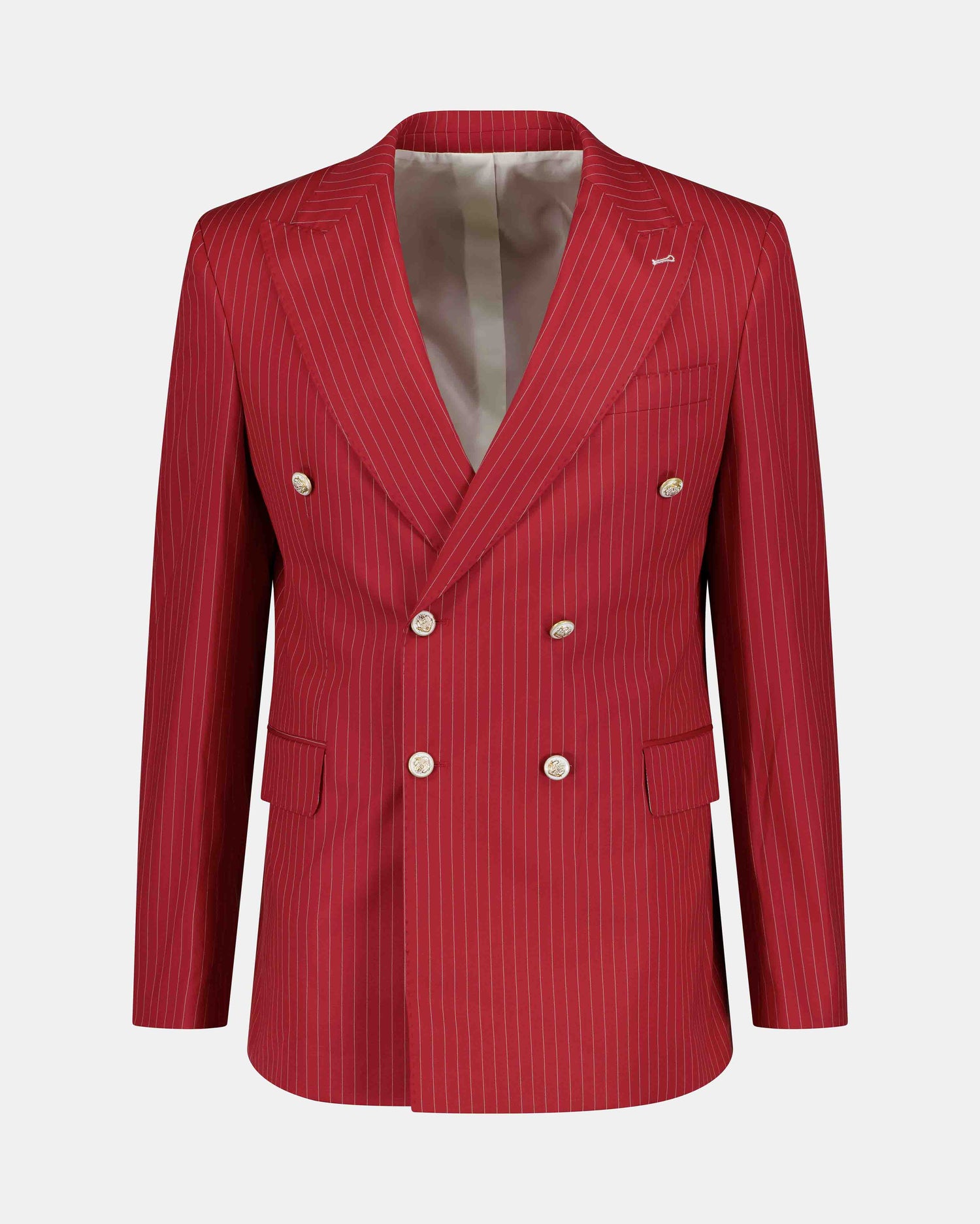 Bogart Double Breasted Suit - Red / White Strip