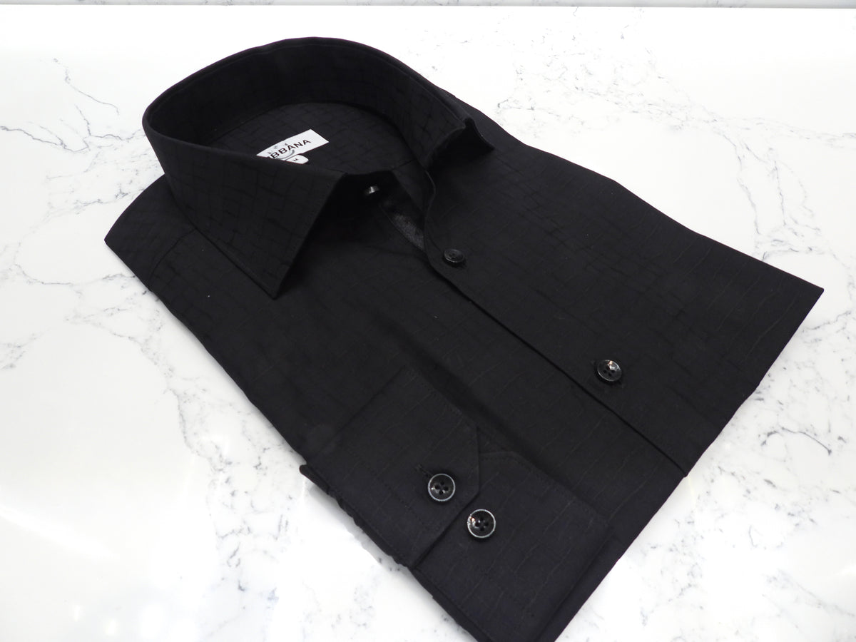 URBBANA black Croc jacquard shirt.