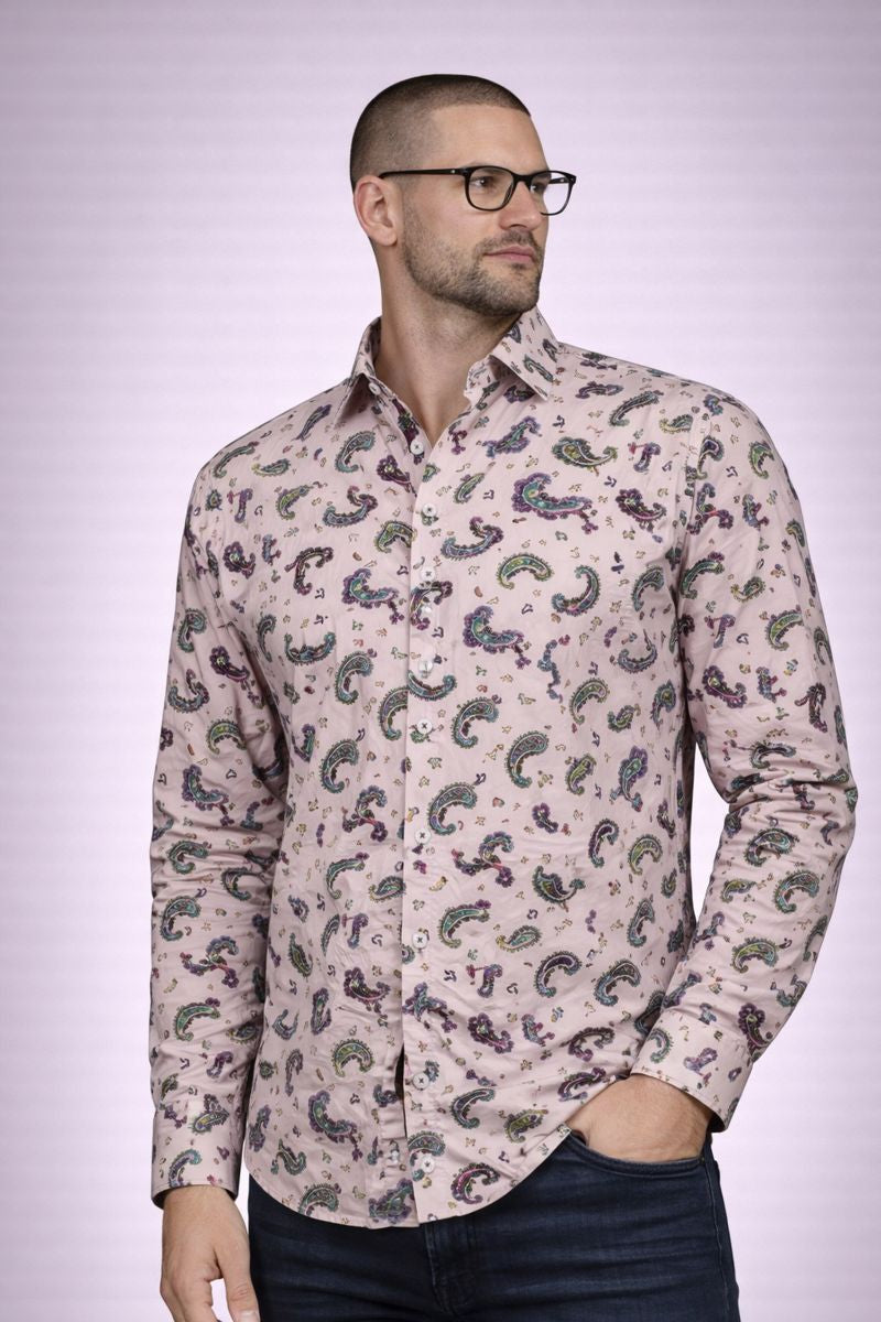 URBBANA dusty pink paisley shirt.