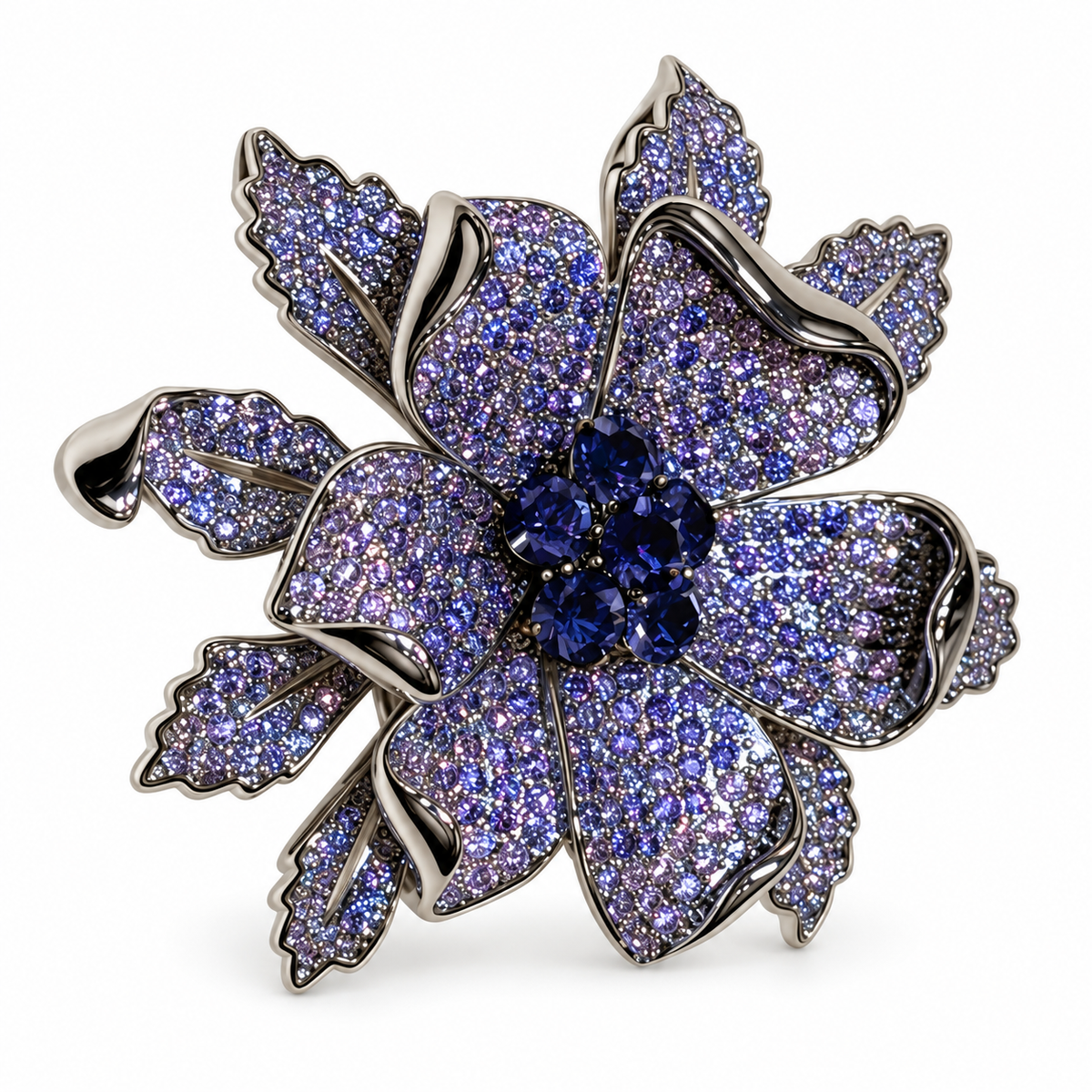 Violet Blossom Zircon Lapel Pin