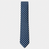 The Novara Tie – navy and white checkerboard silk tie on a light grey background