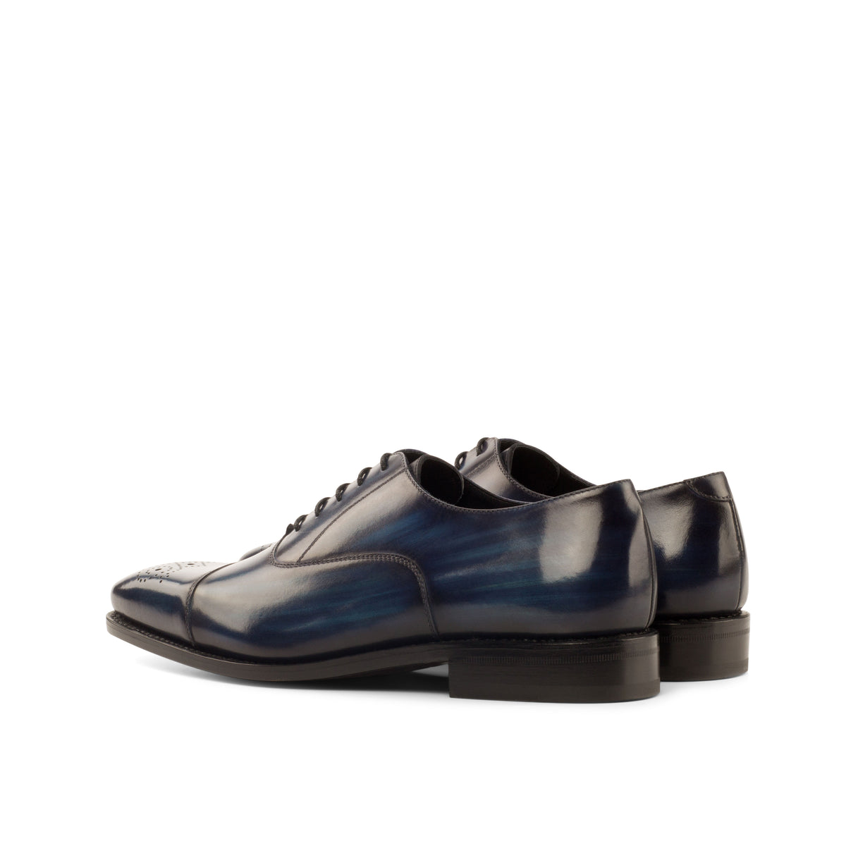 URBBANA Oxford Goodyear Welted Patina Medium Crust Patina Denim angled view 6.