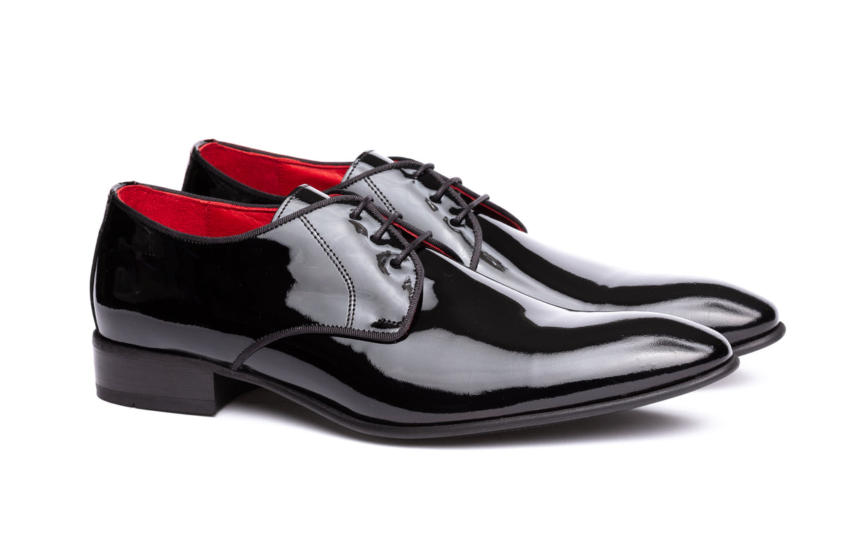 Sinatra Shoes - Patent Black - Shoes by Urbbana - Exotic Skin Shoes