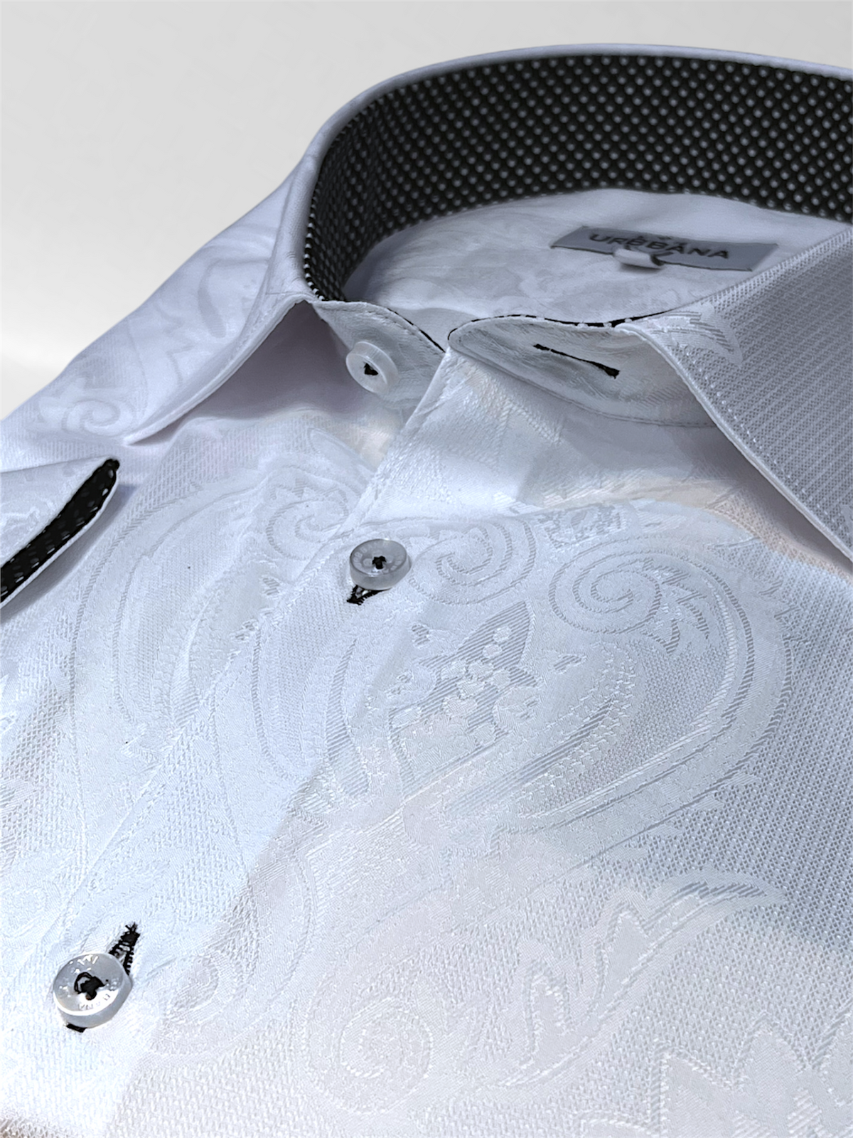 URBBANA jacquard shirt fabric with textured pattern.