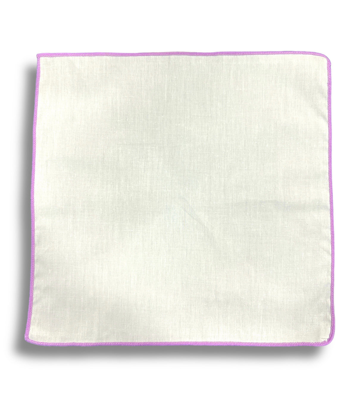 URBBANA white pocket square with pink trim.