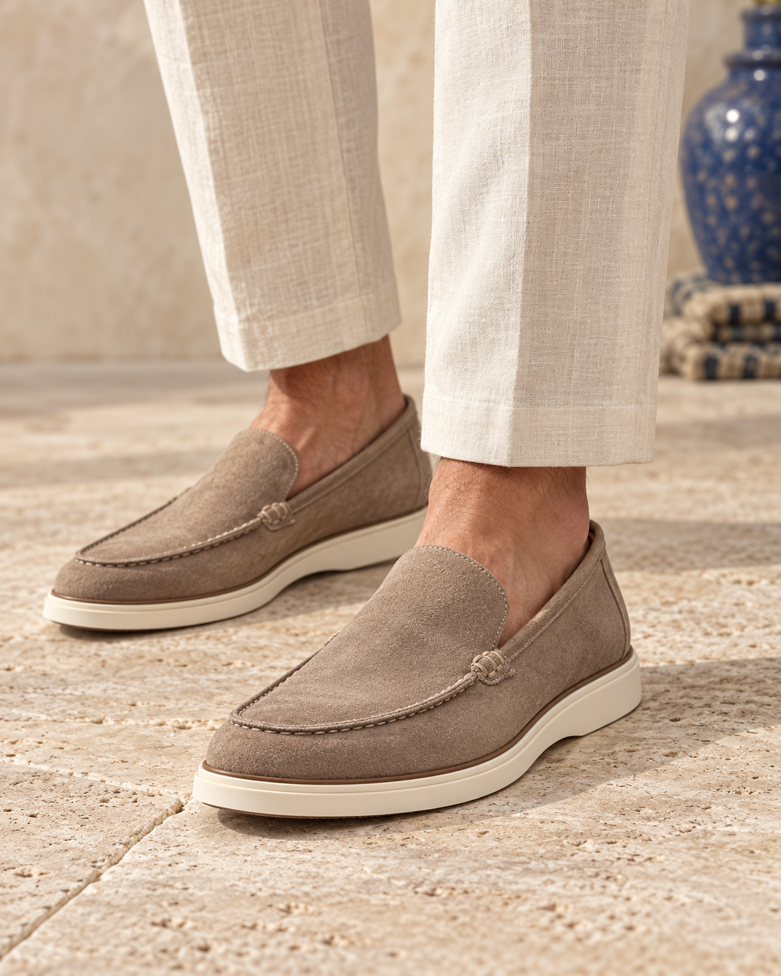 Model-worn Venetian Casual Loafer Sand close-up