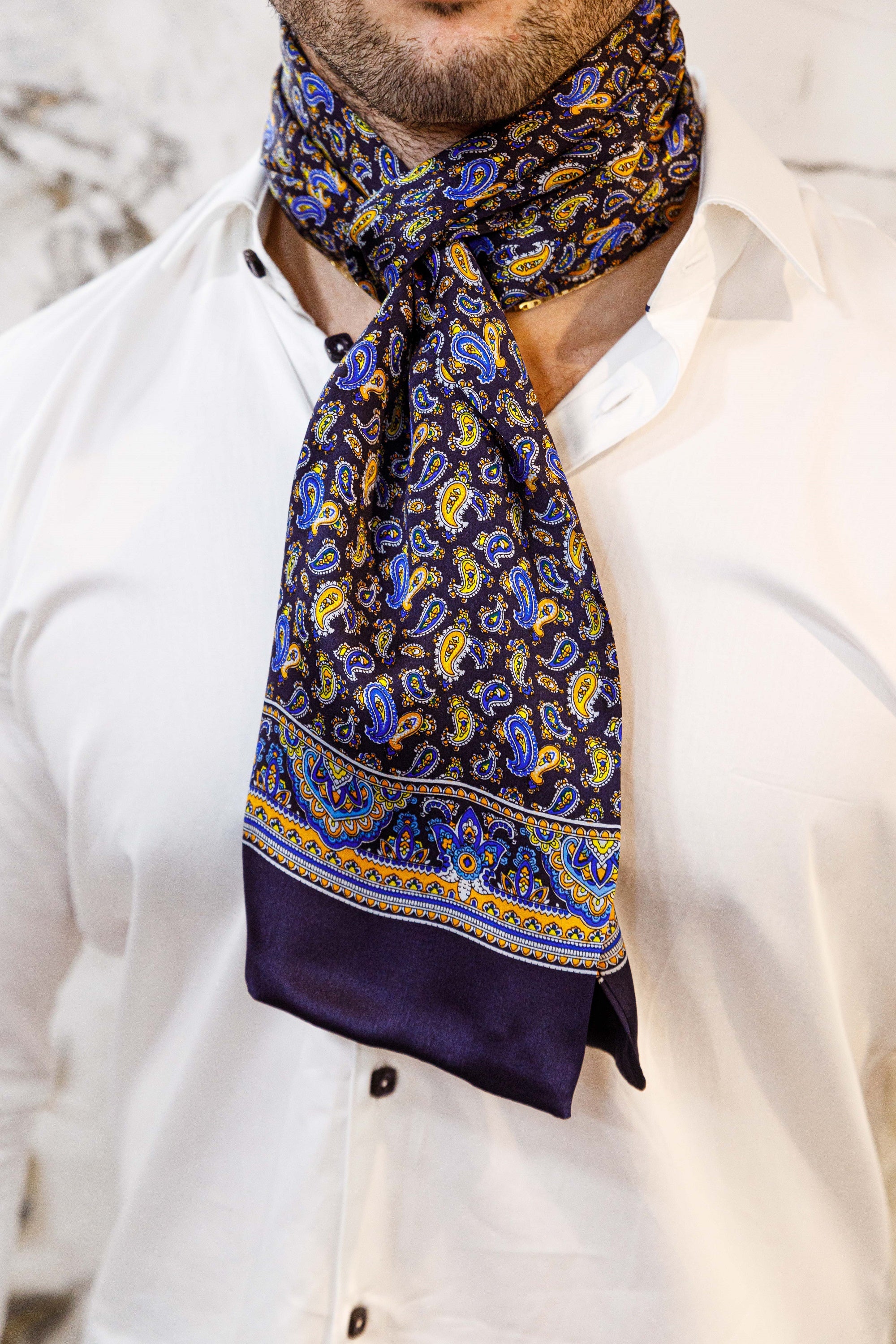 Navy and best sale gold scarf