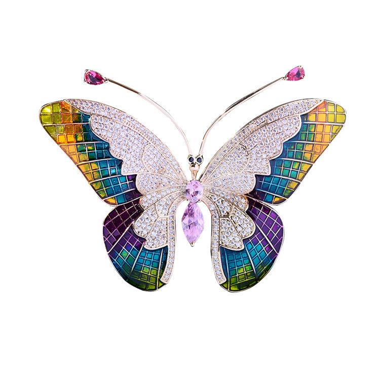 Papillon Elegance Lapel Pin By Urbbana- Colorful -  intricate embellishments