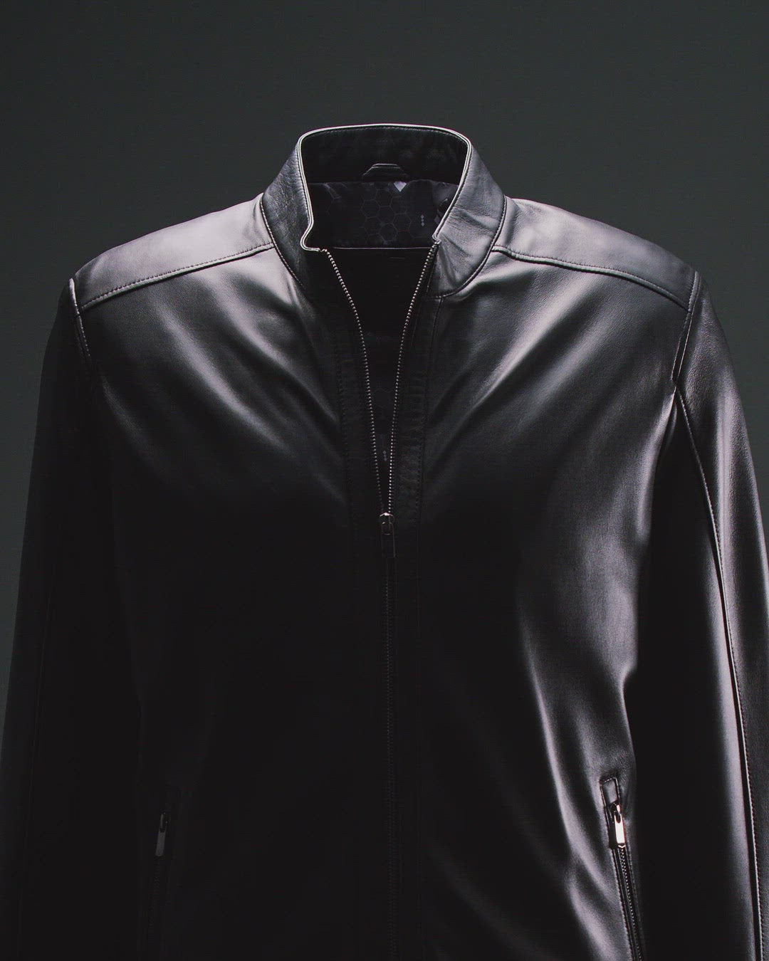 Bomber Leather Jacket - Black