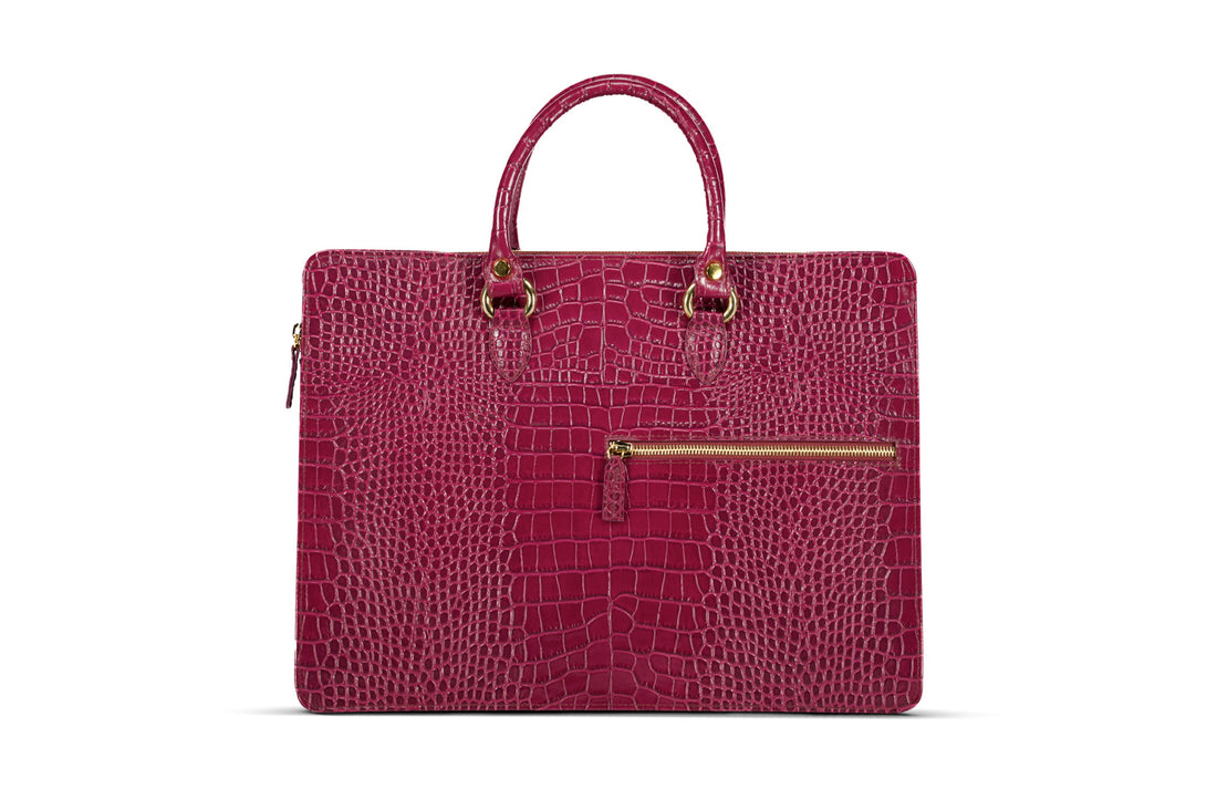 The Luna Briefcase - Cherry Red - URBBANA Bag Collection