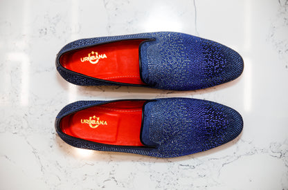 The Mandana Diamond Loafers - Blue - Loafers by Urbbana