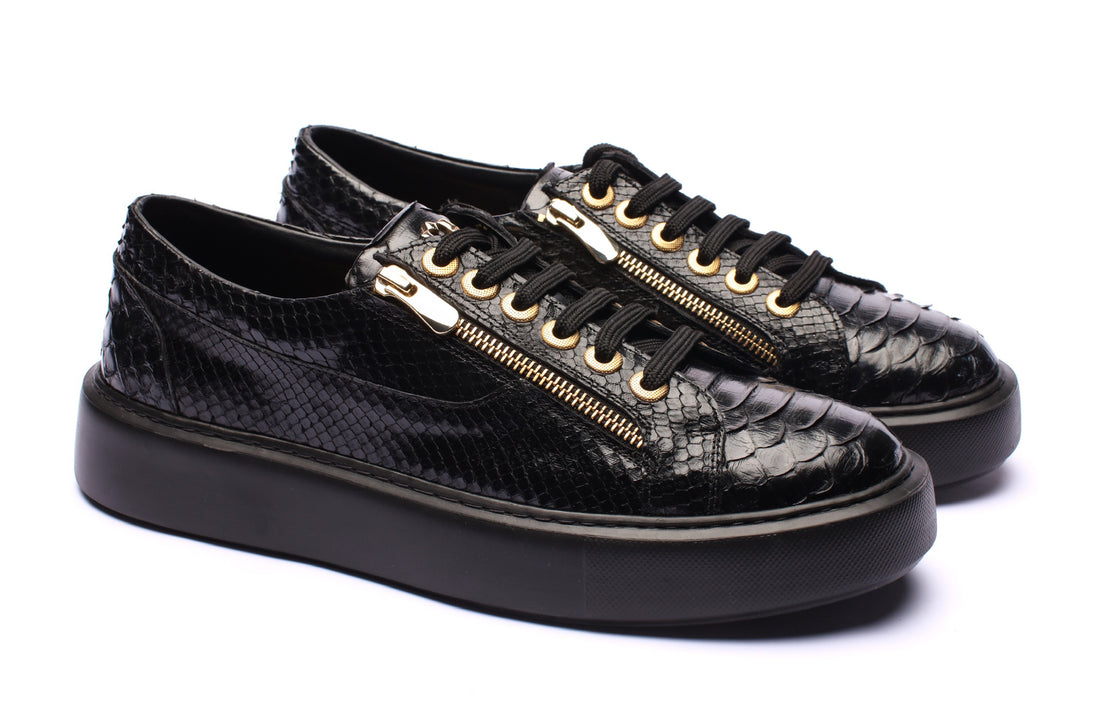 The Franco Python Zip Sneakers - URBBANA Handmade Shoes