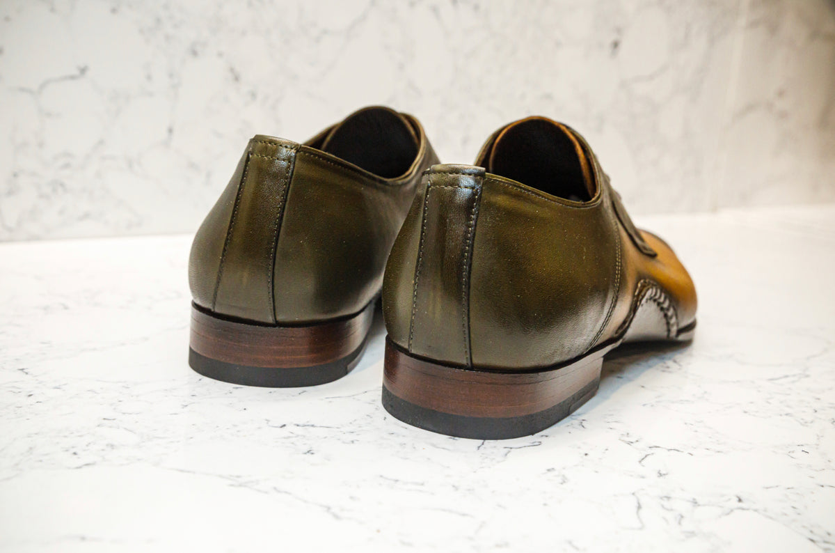 The Opanka Patina Shoes - Brown & Gold - Brogues by Urbbana