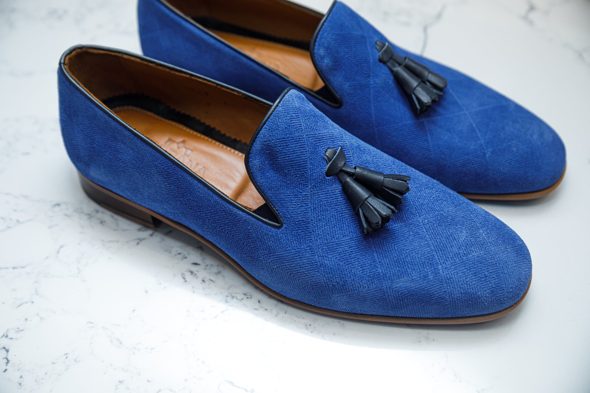 Bright hot sale blue loafers