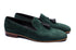 The Diamanté Suede Loafers - Emerald Green - Loafers by Urbbana