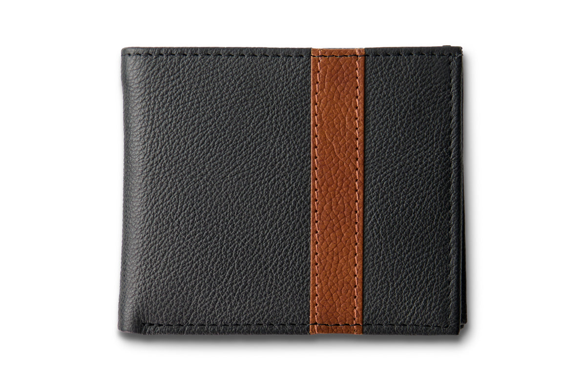 The Vinny Wallet - Black and Brown - URBBANA Luxury Wallet Collection 