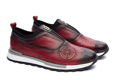 The Compass Sneakers - Burgundy - Sneaker by Urbbana