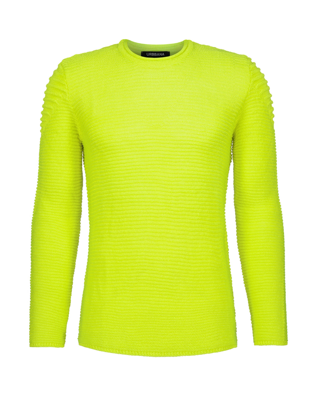 Ribbed Fluorescent Sweater - Yellow - Fresh, Relaxed Style by Urbbana