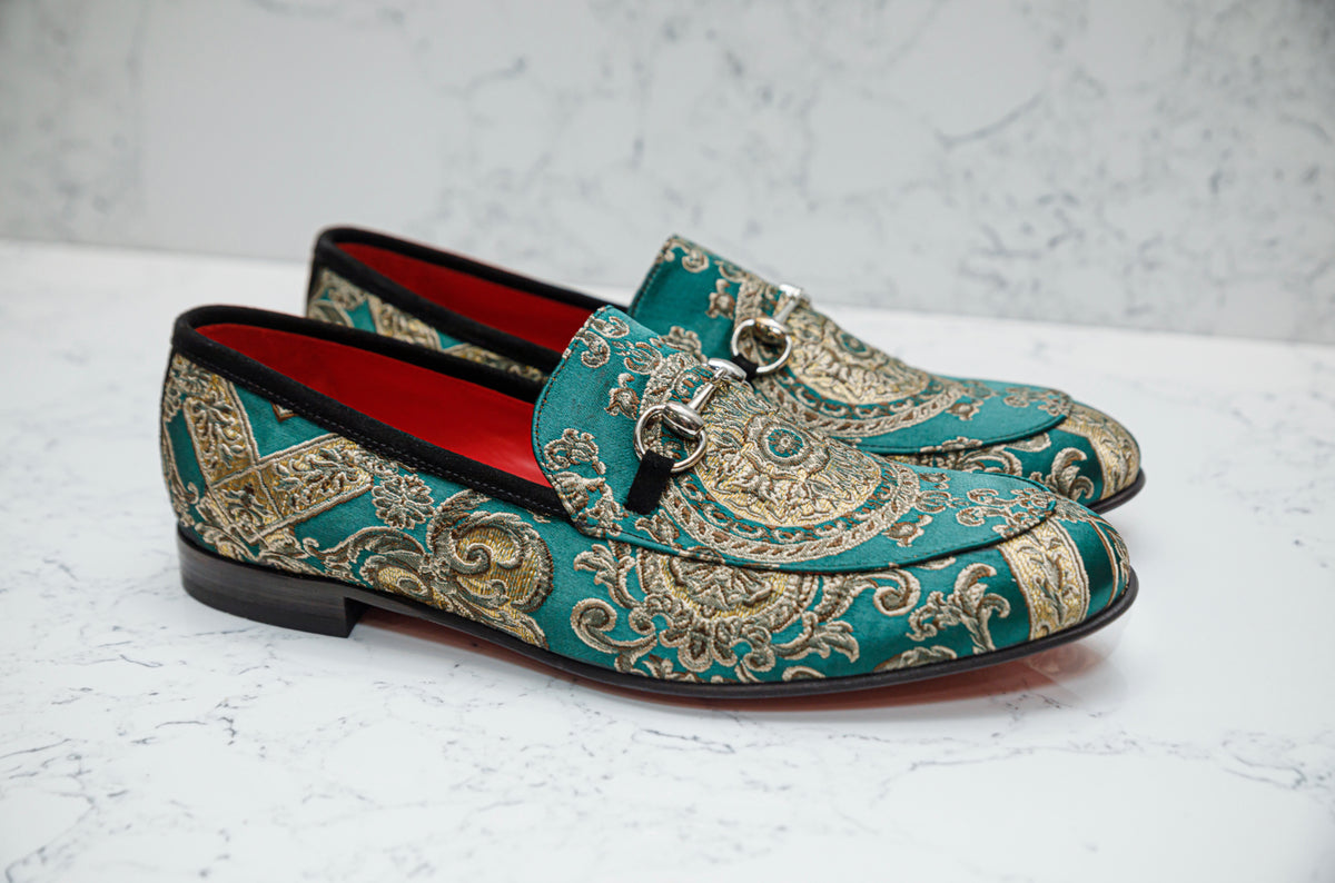 The Baroque Loafers - Green - Loafers by Urbbana