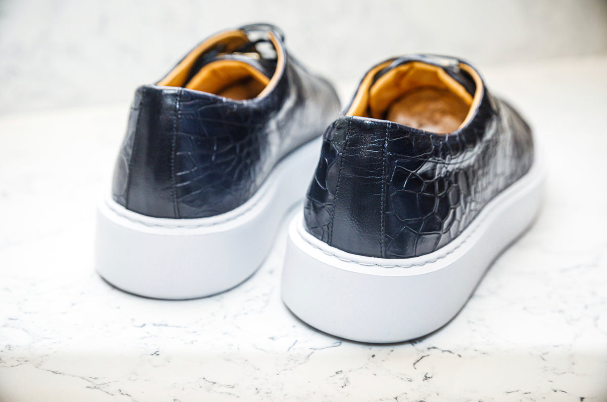 The Croco Sneakers - Navy - Sneaker by Urbbana