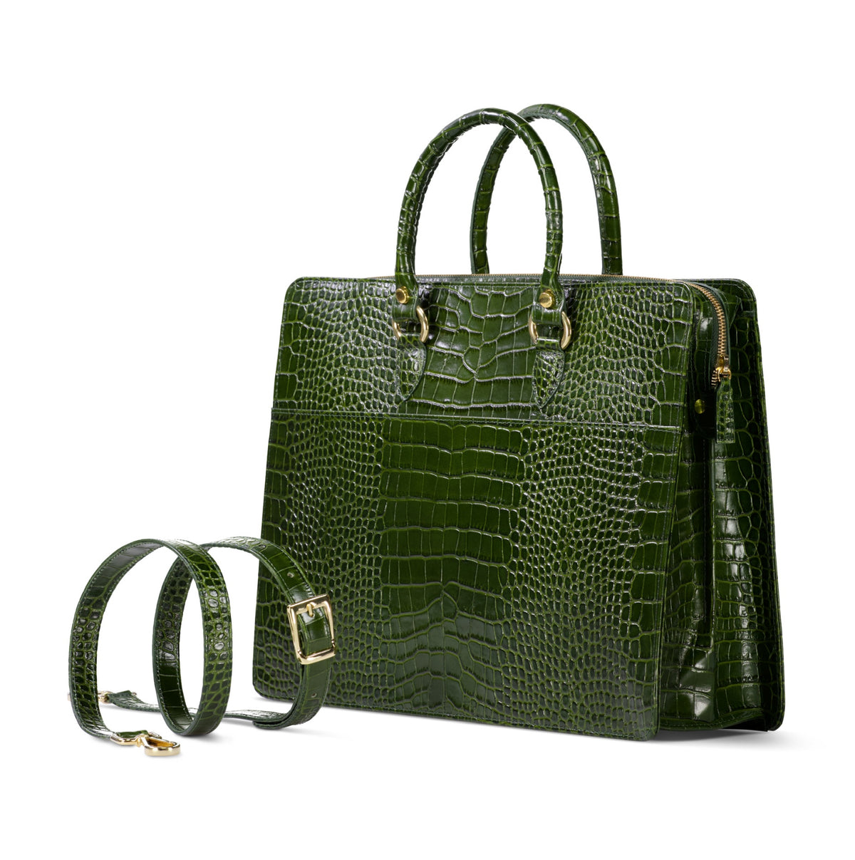 The Luna Briefcase - Khaki Green - URBBANA Bag Collection